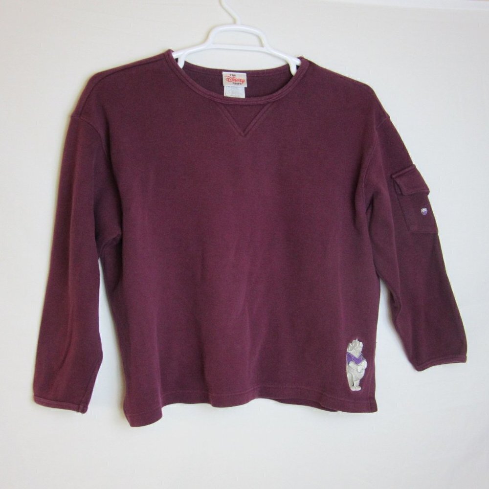 Winnie the Pooh Shirt The Disney Store Maroon Embroidered Women's Large